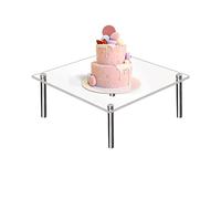 GZALES Alzata per torte in acrilico, rotonda, in acrilico, trasparente, impilabile, per cupcake, dessert, tè, feste, piatto da portata con piedini per asta