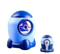 GZBABY Temperamatite manuale, temperamatite a manovella con spessore del pennino regolabile, a forma di razzo (blu)