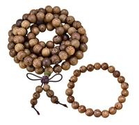 GZcaiyun 108 collane da preghiera Mala e 22 bracciali buddisti da 8 mm, in legno naturale, per yoga e meditazione per uomo e donna