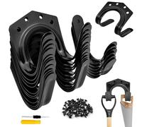 GZcaiyun 18 ganci per attrezzi da giardino, gancio singolo/doppio gancio, per garage, giardino, capanno per bicicletta con 30 viti, 1 cacciavite (nero)