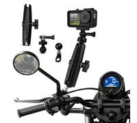 GZcaiyun Set di supporto per specchietto retrovisore per moto, universale, compatibile con RAM Mounts B, misura 1", sfera a doppio braccio, adattatore e interfaccia fotocamera sportiva, adattatore 1/4