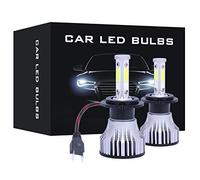 GZCRDZ, 1 paio di lampadine LED anteriori impermeabili per auto, chip COB, 72 W, 8000 lumen, 6500 K, kit di conversione per fari anabbaglianti, bianco estremamente luminoso, fendinebbia