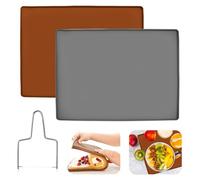 GZCZCC 2 Pz Teglie in Silicone Rettangolare 40x30cm, Tappetino Silicone da Forno, Grande Tappetino da Forno in Silicone Antiaderente, teglie da forno con Taglia Torta per Dolci, Biscotti, Caramello