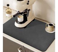 GZCZCC Tappetino Scolapiatti 30*50 cm, Tappetino Scolapiatti Assorbente, Tappetino Scolapiatti Cucina Antiscivolo, Tappetino per Macchina da Caffè, Tovaglietta per Animale Domestico - Grigio Scuro