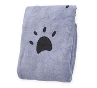 GZDAOXIA 1 Pezzi 70x140cm Asciugamano per Cani in Microfibra,Asciugamano Cane Morbido,Super Assorbente,con Stampato,per la Pulizia Cani e Gatti(Grigio)