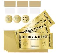 GZDAOXIA 3 Set biglietti d'oro voucher,biglietto viaggio sorpresa,Write your own Scratch Card,carta regalo,Biglietto D'auguri,con Envelope,regalo viaggio sorpresa