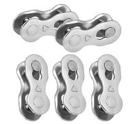 GZDAOXIA 5 Paia Falsamaglia Catena Bici Argento,Riutilizzabile,Maglia a Catena per Bicicletta,Falsa Maglia Catena Bici Inossidabile,per Catene da 6/7/8 velocità per Le Biciclette