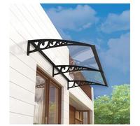 GZDXBF Tettoia per Porta Esterna con Staffa in Alluminio, Tenda da Veranda Pensilina Copriporta Trasparente per Patio Balcone Autopulente(39x110in(100x280cm))