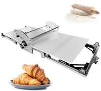 GZGHRZQS Sfogliatrice Professionale Macchina per Pasta con Spessore Regolabile in Acciaio Inox Pieghevole, per Pizzeria Commerciale e Lavorazione del Fondente Professionale