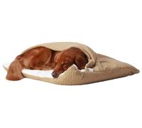 GZGLZDQ Caverna per Cane/Gatto Calda d'inverno, Letto per Cani Coperto, Calming Cuccia Cane Interno per Cane, Lavabile, Sfoderabile, per Gatti, per Cani Conigli e Gatti(Beige,100x75x30cm)