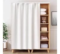 GZGLZDQ Tendine Sottolavello Cucina con Binario Scorrevole, Autoadesivo & Senza Foratura Tendine per Mobili Cucina, Microfelpa Tende per Armadio per Scarpe & sotto Lavello(Off white,80 x 70 cm)