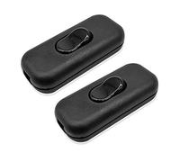 GZGXKJ 2 pcs Nero Interruttore Torpedo Interruttore in linea Interruttore Bipolare 6A interruttore a cavo in linea per piccoli elettrodomestici o lampada