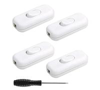 GZGXKJ 4pz Interruttori per Lampade Interruttore in Linea 6 A, 250 V Interruttore Bipolare Lampada a 2 poli, Adatto per Interruttori Della Luce in Ufficio e a Casa (Bianco)