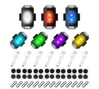GZGXKJ Strobe Drone Light 7 pezzi Strobe Light LED Anti Collision Lights 7 colori con ricarica USB LED lampeggiante adatto per motociclette auto RC droni