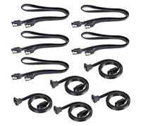 GZhaimai 10 Confezioni Cavo SATA III, Cavo Dati 50 cm, Diritto e Tipo L, per Scheda Madre HDD SSD Hard Drive, Supporta SATA 3.0 6 GBit/s (2 Modelli)