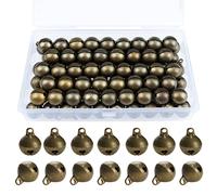 GZhaimai 100 Pezzi Campanellino, 14 mm Campanelle Piccole con Scatola, Campanellini Sonagli per Feste di Natale DIY, Matrimonio, Compleanno(Rame)