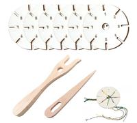 GZhaimai Set di 2 forchette a maglia in legno, con 6 stelle a bottiglia, portatile, facile da usare, adatto per bambini e braccialetti fai da te