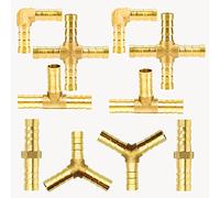 GZhaizhuan 10 connettori per tubi in ottone, 8 mm, T/Y/1/7, a forma di croce, per tubo del carburante