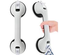 GZhaizhuan 2 Pezzi Maniglia Doccia Anziani, Maniglia Ventosa, Maniglione Bagno Disabili Senza Foratura, Maniglione Doccia Portatile Adatto per Vasca, Bagno, Toilette (Bianco)