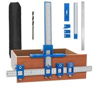 GZhaizhuan Punch Locator, Localizzatore di Punzoni, Guida per Foratura Rimovibile, Cassetto Localizzatore di Punch Con 1 Trapano per Montare Pomelli Su Ante o Cassetti