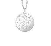 GZHENGZG Collane da Uomo e Gioielli da Donna 12Apara Collana da Uomo con Ciondolo, Collana Forte e Potente Astaroth, Chiave della Sala Minore, Sigillo della Kabbalah, Amuleto Regalo
