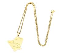 GZHENGZG Collane da Uomo e Gioielli da Donna Algeria Collana con Pendente per Uomo e Donna, Colore Oro, Paese, Gioielli Regalo Regalo