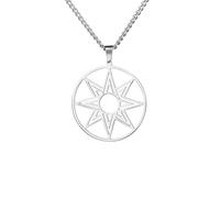 GZHENGZG Collane da Uomo e Gioielli da Donna Grande Ottagramma Collana 8 Punte Ishtar Innana Stella Venere Stella Charm Ciondolo Hellenic Collana Regalo