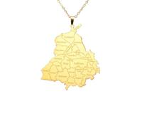 GZHENGZG Collane da uomo e gioielli da donna India Punjab State Collane con ciondolo per donna Uomo Ciondoli color oro Catena a catena Ravel Regali Regalo di gioielli