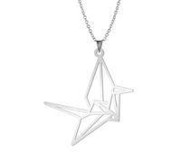 GZHENGZG Collane da uomo e gioielli da donna origami gru collane con ciondolo cavo per donne ragazze girocollo catena gioielli regali regalo 2023