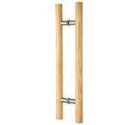 GZHENOZ Set di Maniglie per Porte Rotonde in Legno - Maniglie scorrevoli Push-Pull per Porte di Negozi, Banche, Hotel e cucine - Completo di Accessori di Montaggio - Durevole ed