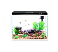 GZHERVICES Acquario con Controllo Touch, Vasca in Vetro Temperato Trasparente con Termometro Digitale, Luce LED Regolabile per Piante E di Filtraggio Silenzioso(380x255x410mm)