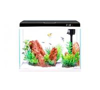 GZHERVICES Acquario con Controllo Touch, Vasca in Vetro Temperato Trasparente con Termometro Digitale, Luce LED Regolabile per Piante E di Filtraggio Silenzioso(310x195x340mm)