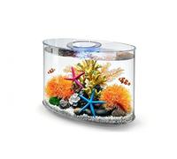 GZHERVICES Acquario Ovale da Scrivania dal Design Moderno, con Luce LED A 3 Colori E Telecomando, di Filtraggio Silenzioso E Vasca in Acrilico Trasparente(Multi-Colored-G)