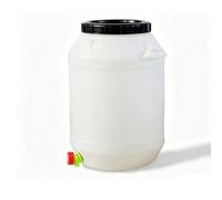 GZHERVICES Fusto in Plastica con Coperchio, Grande Fusto in Plastica Blu/Bianco per Spedizione E Stoccaggio, Apertura Superiore, A Tenuta Stagna, per Trasporto/spedizione (50 L)(Bianco)