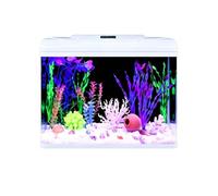 GZHERVICES Kit Acquario Rettangolare in Vetro di Piccole Dimensioni, Ideale per Scrivania, con Luce LED A Colori Regolabili, Pompa Filtro Silenziosa 3-in-1 E Accessori Decorativi Inclusi(82x35x58cm)