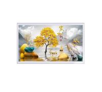 GZHERVICES Pannello riscaldante da Parete - con termostato, riscaldatore a convezione da 500 Watt, Decorazione murale Colorata, Dipinto Cinese da Appendere alla Parete, Ideale per stanze da 4-6 m²(D)