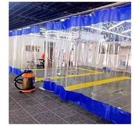 GZHERVICES Tende da Esterno Impermeabili con Occhielli e Gancio, Tende in Vinile per Patio, telone Trasparente per Gazebo, Tende divisorie per Garage da 0,6 mm(Blu,2.7x2.4m/8.9x7.9ft)