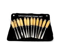 GZHXF 12 scalpelli affilati professionali for intaglio del legno, sgorbie for lavorazione del legno con custodia nera