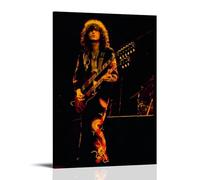 GZHYMXOZ Jimmy Page - Poster su tela con cantante e musicista eccezionale e incredibile, decorazione artistica da parete per camera da letto, 50 x 75 cm, con cornice