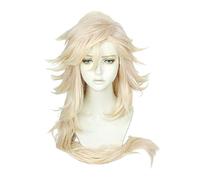 GZIRUE Parrucca lunga color rosso sfumato, con accessori per capelli a goccia di sangue, con denti da vampiro, zanne per feste, Halloween, quotidiano, anime, demoni, Douma Doma, parrucca Cosplay