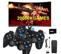 Console da gioco retrò 20000+ gioco Plug and Play Game Stick console videogiochi con 2 gamepad wireless Bluetooth 4K HDMI 64GB TV Stick per adulti e bambini