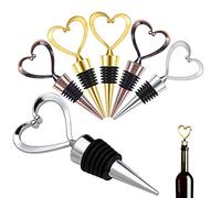GZjiyu 6 Pezzi Tappo Vino, Lega di Zinco Tappi Bottiglie per Vino, Champagne, Vino Rosso, Birra, Sigillante per Bottiglie Di Vetro (Forma di Cuore)