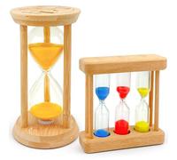 GZjiyu Set di 2 clessidre per bambini 1/3/5/30 minuti timer colorato clessidra clessidra bambini timer in vetro per lavarsi i denti gioco tempistica apprendimento yoga e cucina