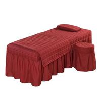 GZKDKZB Copriletto di Bellezza, Set di Biancheria da Letto per Salone di Bellezza, copriletto Trapuntato per Massaggi e Spa, Gonna con Foro, Federa, coprisgabello, Set Trapuntato Estivo, c