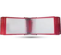 GZKDKZB Espositore da Parete per Libri con 20 Tasche per cartelle A4, Poster e Libri sfogliabili, Organizer per File per casa o Ufficio (Rosso)