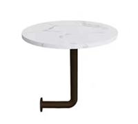 GZKDKZB Tavolo Rotondo da Parete da 40 cm, Moderno, Piccolo Tavolo da Bar, scrivania Galleggiante in Metallo a Forma di L per Bar, Pub, comodini - Design salvaspazio