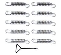 GZLCEU 10 molle di scarico per moto, in acciaio inox, 58 mm, con gancio a molla per silenziatore, tubo di collegamento di moto e scooter ATV (argento)