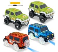 GZLCEU 4 Pcs Track Cars Set, Auto Track Cars Magic Tracks Car per 3 4 5 Anni Ragazzi Ragazze Piste per Auto da Corsa, Pista per Auto Giocattolo Track Car