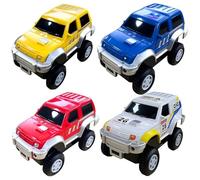 GZLCEU 4 Pezzi Strax Macchinina Elettrica, Macchinina per Strax Pista Elettrica Auto per 3-5 Anni per Bambini,Ragazze,Traccia Magica,Auto,Ppista Auto(Blu,Rosso,Bianco,Giallo)