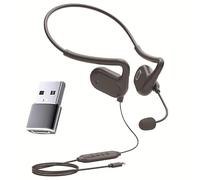 GZLMMY Cuffie da gioco con cavo a orecchio aperto con microfono Boom, suono surround 7.1, cuffie sportive leggere di tipo C e spina USB